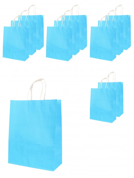 Solid Color Kraft Paper Gift Bags(12Pcs) 8.3"X6.3"X3.2"